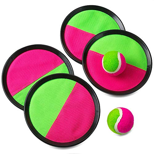 image for Kidsco Toss and Catch Toy Balls - 2 Sets Perfect for Sports, Beach, Bi