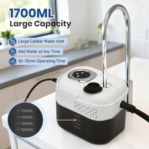 TLPEMN Nettoyeur Vapeur 2500W, Nettoyeur Vapeur Professionnel avec 6 Modes Réglables, Réservoir 1700ml, 15 Accessoires pour Sols, Vitres, Cuisine, Salle de Bain, Voiture et Rideaux