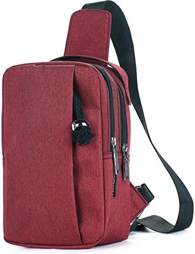 Meyfancy Sling Bag Shoulder Backpack Small Chest Crossbody Satchel for Women Men (Wine red)