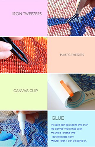 121 Pieces New Design Diamond Painting Accessories Tool Set, Cartoon Led Drill Pen, 5D Diamond Cross Stitch Kit, Diamond Embroidery Storage Box for DIY Art Craft