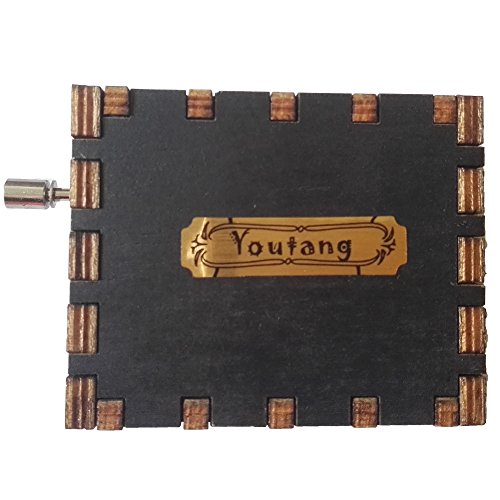 Game of Thrones Music Box Hand Crank Musical Box Carved Wooden,Play The Theme Song of Game of Thrones,Black - Thumbnail 5