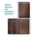 RFID Blocking Folding Leather Passport Holder Wallet For Men and Women - Brown