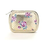 Miamica Trendy Gold Floral Design Pill Case Weekly Vitamins Travel Organizer Box