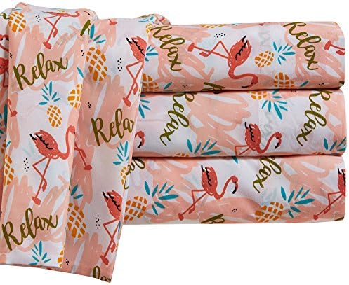 FLAMINGOS RELAX KING BED SHEET SET