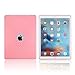 BoriYuan iPad Air 360 Degree Rotating Stand PU Leather Case Protective Flip Folio Detachable Soft Rubber Cover For Apple iPad Air with Card Slot+Screen Protector+Stylus (Pink)