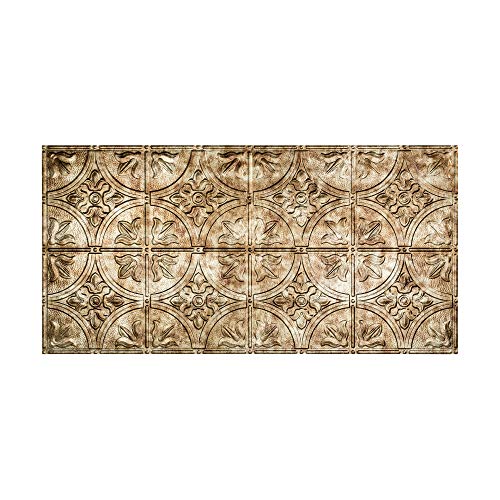 FASÄDE Easy Installation Traditional Style/Pattern #2 Bermuda Bronze Glue Up Ceiling Tile/Ceiling Panel (One 2' x 4' Tile)