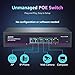 Aumox 5 Port Gigabit PoE Switch, 4 Port PoE 78W, Gigabit Ethernet Unmanaged Network Switch, Sturdy Metal Housing, Plug and Play, Traffic Optimization