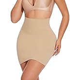 JOYSHAPER Half Slips Shapewear Skirt Under Dress Tummy Control High Waist Shapewear Half Skirt With Built In Thong