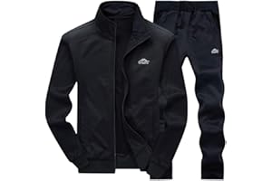 PASOK Men's Casual Tracksuit Long Sleeve Full Zip Running Jogging Sweatsuit Athletic Sports Set