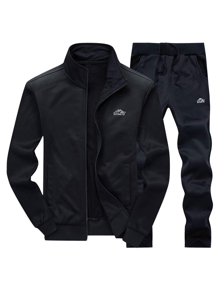 Photo 1 of *Missing Parts - Missing the Jacket*
PASOK Men's Casual Tracksuit Long Sleeve Full Zip Running Jogging Sweatsuit Athletic Sports Set Black, Size Medium