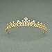SWEETV Crystal Wedding Tiara for Bride & Flower Girls - Princess Tiara Headband Pageant Crown, Bridal Hair Jewelry for Women and Girls, Gold