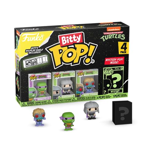 Funko Bitty Pop Teenage Mutant Ninja Turtles (TMNT) - Donatello 4PK - Leonardo, Michelangelo, April O’Neil and A Surprise Mystery Mini Figure - 0.9 Inch (2.2 Cm) Collectable - Gift Idea