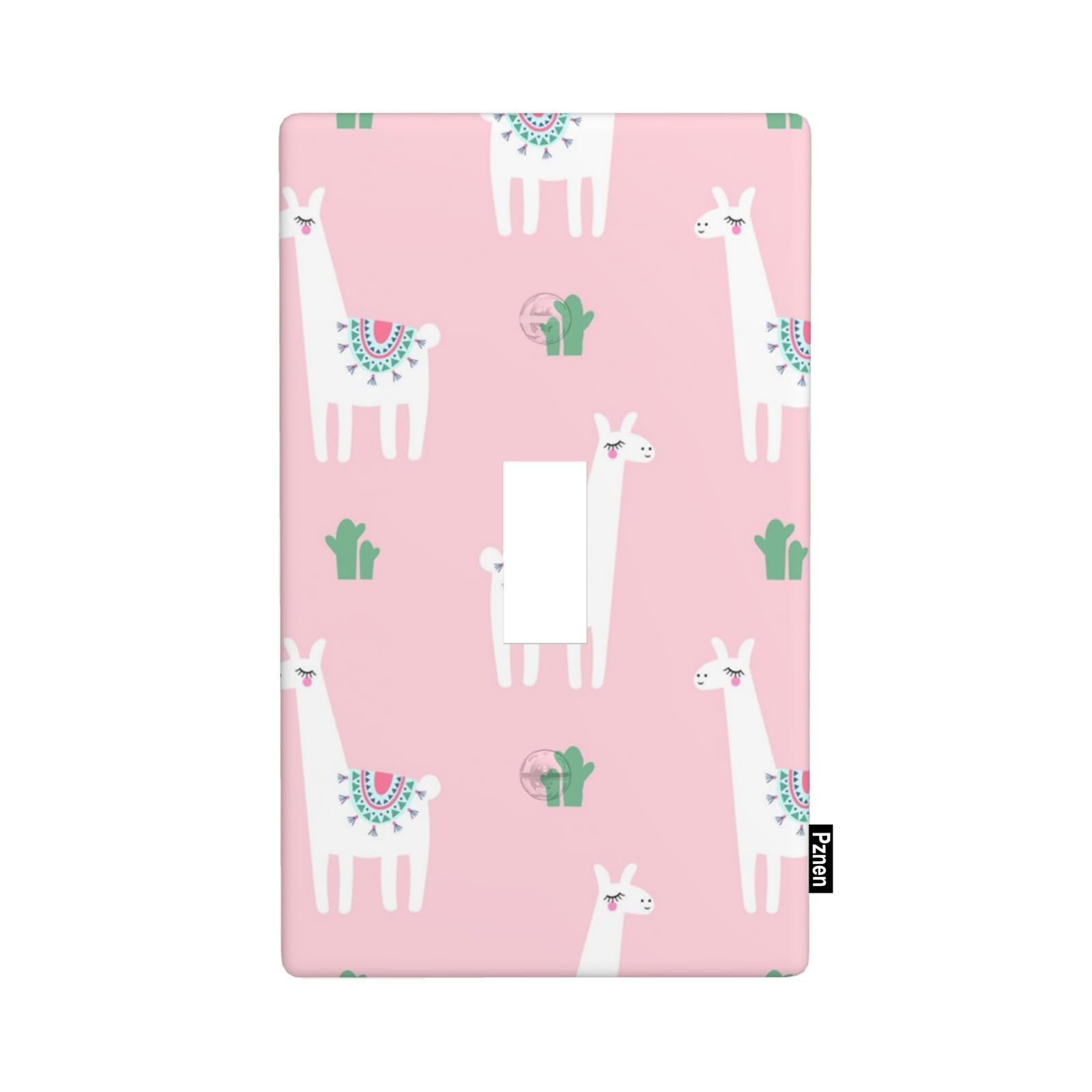 Pznen Pink Llama Single Toggle Light Switch Cover