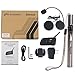 Evary Motorcycle Bluetooth Headset Intercom with Universal Microphone Kit Range 1200m with 8 Hours Talk Time for Motorcycles Scooters or 2 More Aspects Communication (Dual)