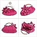 BMC Fuchsia Floral Embellished Sheer Chiffon Exterior Kissing Lock Clasp Resin Handle Framed Party Clutch - Evening Out Collection