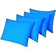 4 Pack Waterproof Blue Pillow Protectors Standard 20x26 Inches Smooth Zipper Premium Encasement Covers Quiet Cases Set