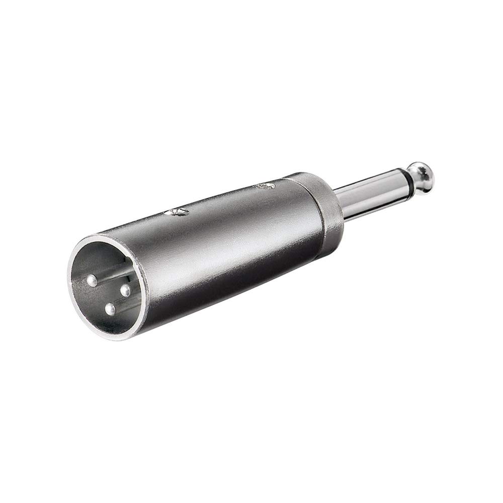 Goobay 27452 XLR Adapter, AUX Jack, 6.35mm Mono Male to XLR Male