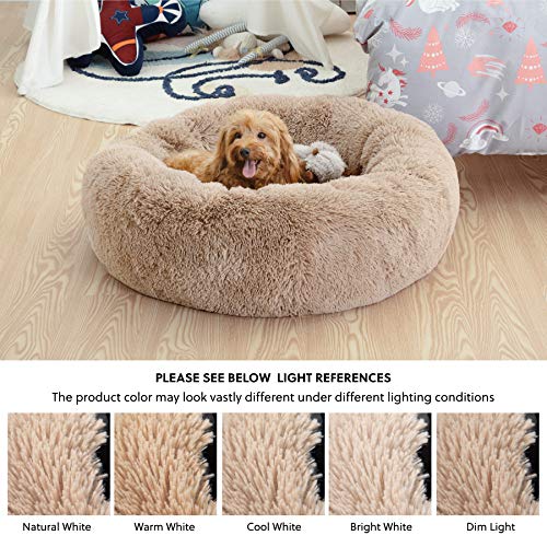 Bedsure Calming Dog Bed for Medium Dogs Donut Washable Medium Pet Bed