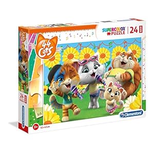 Clementoni- Maxi Puzzle 24 Piezas 44 Gatos, Multicolor (28500.6)
