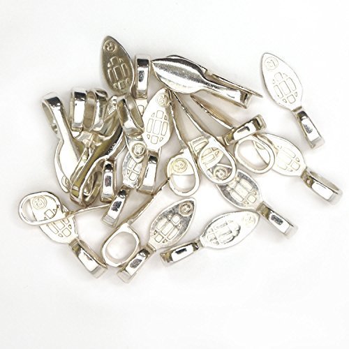 Large Sterling Silver Plated Jewelry Bails - 25 Pack