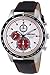 Seiko White Dial Chronograph Black Leather Mens Watch SNDD91