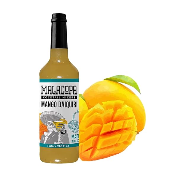 MALACOPA MIXERS MANGO DAIQUIRI COCKTAIL MIXER 1L – NON ALCOHOLIC, NATURAL & FRESH INGREDIENTS FOR A TROPICAL TWIST – HANDCRAFTED RECIPE FOR AUTHENTIC TASTE & REFRESHMENT