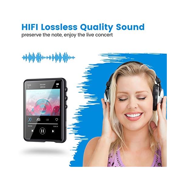 32GB MP3 Player with Bluetooth 5.3, MECHEN 2.4'' Full Touch Screen Portable Music Player for Running with Line-in Recording, FM Radio, Audio, Video, Ebook, Support up to 128GB (M3-Black1) - Image 4