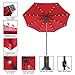 ABCCANOPY Durable Solar Led Patio Umbrellas with 32LED Lights 9FT (Red)