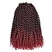 Refined Hair passion twist hair 12inch 6packs/lot Ombre Malibob Jerry Curly Twist Hair 22 Strands Synthetic Crochet Braids Freetress Braiding Hair Extensions (12 inch, TBUG)