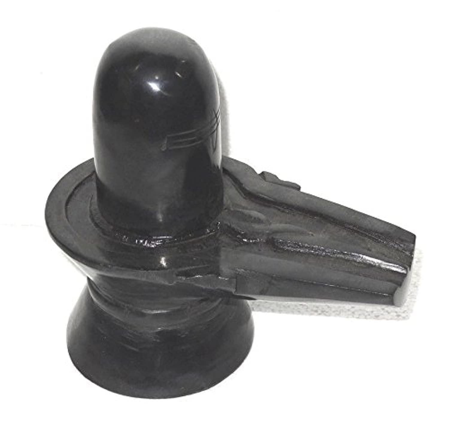 Shiva Lingam Shivling Statue Black Marble Worship Idol Stone Shiva Linga for Meditation Puja Room Religious god Shiv Ling Murti Adiyogi Lingam Shiva Lingam Figurine For Home Decor and Pooja 4" Inch