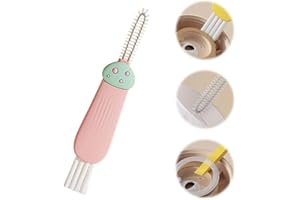 SUEEA 3 in 1 Cup Lid Cleaning Brush, 2024 Multifunctional Crevice Portable Cup Lid Cleaning Brush for Bottle Gap Tight Spaces Cup (C-Pink)