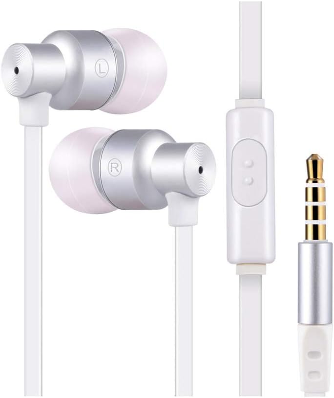 Ear Buds with Mic, Earbuds with Microphone - Audifonos, Earphones, Wired Headphones with Mic, Comfortable 3.5mm Ear Buds Compatible with Samsung Galaxy S10 S9 S8 S7 S6 S5 Note and More Cell Phones