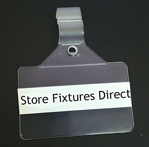 Wire Basket Label Holders, Plastic Clip On Sign Holder fits Wire Racks & Baskets Up To 3/8" Diameter - 2" x 1.25" - 50 Pieces