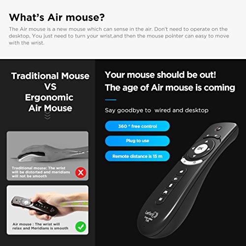 Lefant F7 V 2.4GHz Wireless Presenter Clicker Laser Pointer Air Remote Mouse for Powerpoint, Keynote, Smart Computer and TV