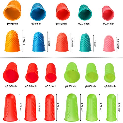 20 Pieces Rubber Fingers Tip Finger Pad Grip Reusable Finger Cover