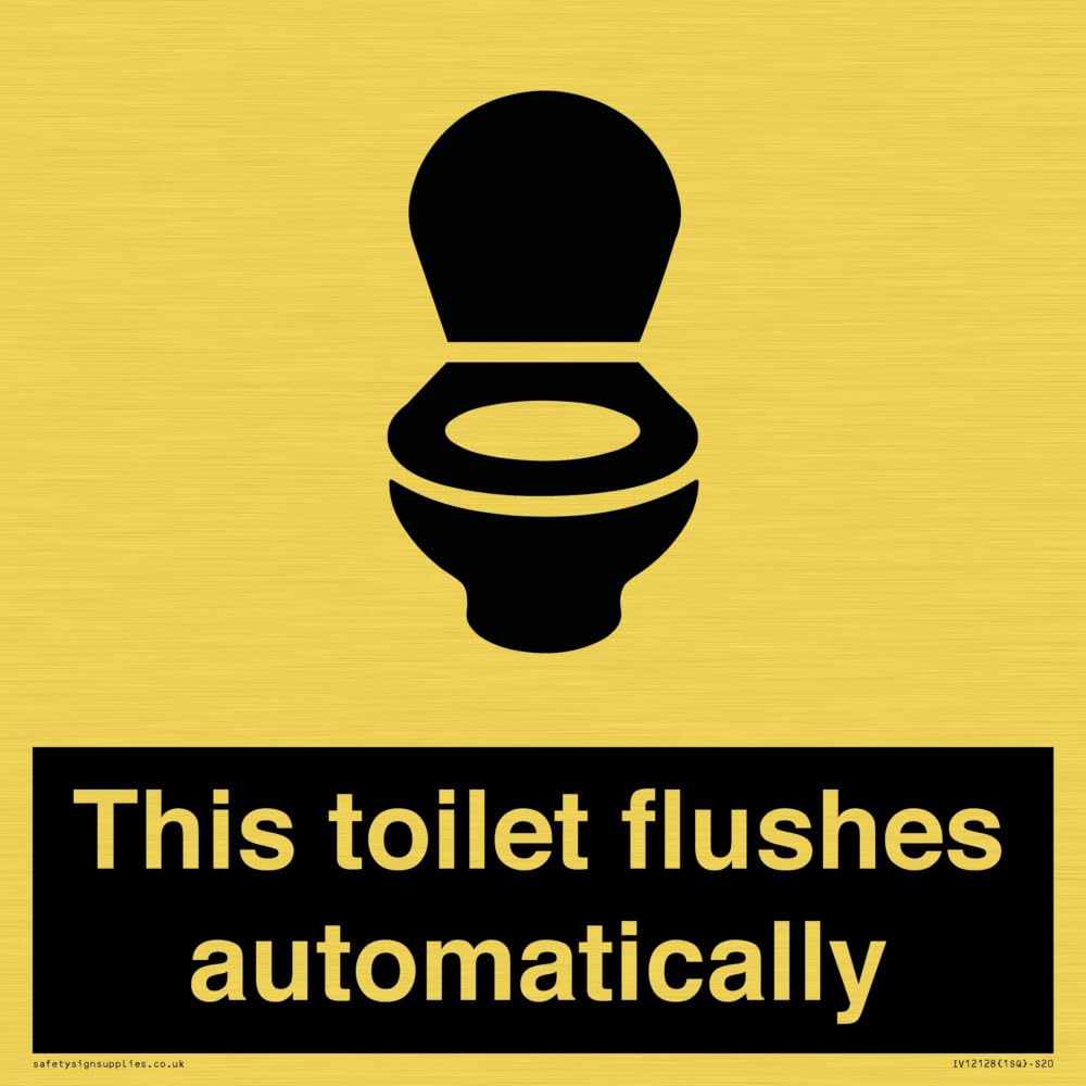 This toilet flushes automatically Sign - 200x200mm - S20
