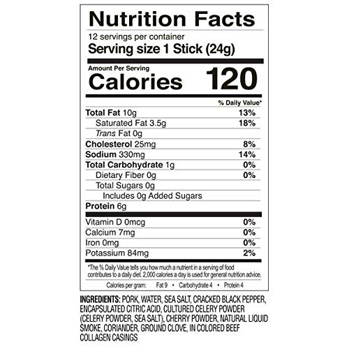 FBOMB Keto Meat Sticks | 100% Natural Pork, No Antibiotics Nitrites or Nitrates, No Added Hormones | Sugar Free, High Protein, Low Carb, Gluten Free, Paleo, Keto Snack Sticks | Salt & Pepper 12 Pack - Thumbnail 2