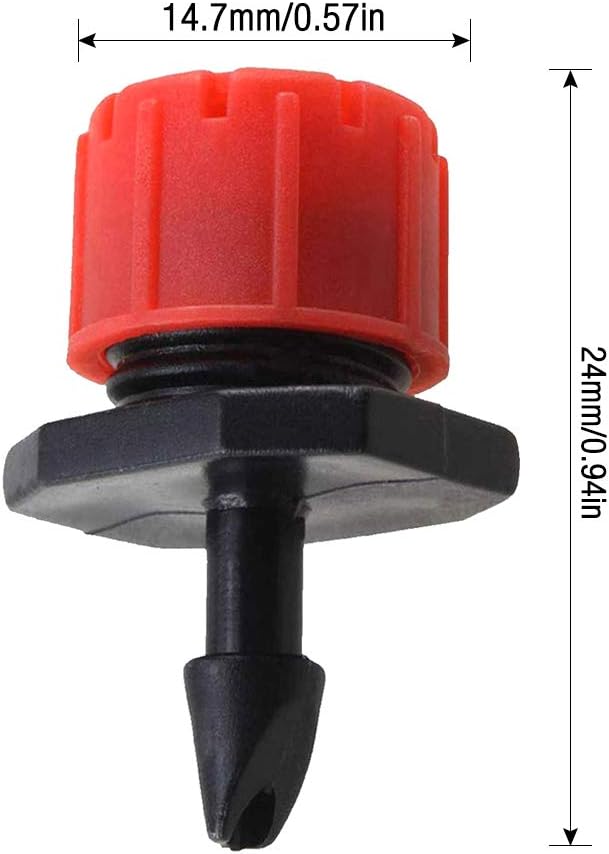 TOPWA 100 Pezzi Gocciolatori Regolabili Per Irrigazione A Goccia - Portata 0-70 L/h, Per Tubo 4/7mm