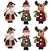Alpyks KIAYACI Plush Hanging Christmas Ornament Sets Adorable Santa Snowman Reindeer 6PK Home Party Holiday Decoration