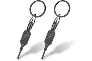 Ullnosoo Flat Knurled Swivel Handcuff Key, 2 Pcs Cuff Key for Standard Handcuffs 4" with Detachable Keyring