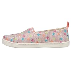 TOMS Kids Girls Alpargata Coral Slip On Flats