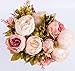 Foraineam Peonies Vintage Fake Flowers Wedding Centerpiece Home Decor Silk Artificial Flowers Peony Bouquets, Pack of 2 (Light Pink)