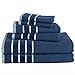 Bedford Home Home 100% Cotton Rice Weave 6 Pc Towel Set-Navy
