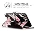 JanCalm for iPhone SE 2022/SE 2020 Case,for iPhone 7/8/6/6S Case (Not Plus),PU Leather [Wrist Strap] [Card Holder/Cash Slots] Stand Flip Cover (Black/Flower)