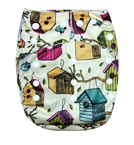 Kawaii Baby One Size Organic Bamboo Terry Cloth Diaper with 2 Bamboo Inserts 