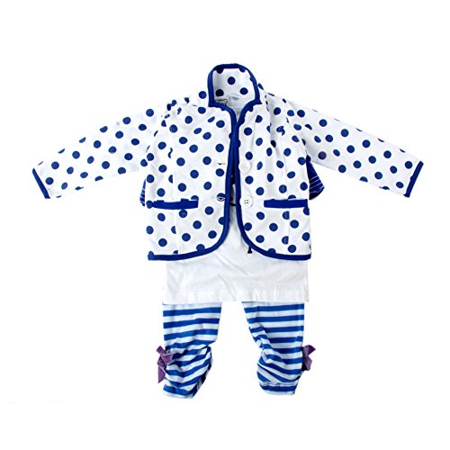 Urparcel Girls Baby Polka Dot Top T-shirt Coat Striped Culottes Sets Outfits
