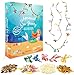 Mermaid Jewelry Making Kit for Kids - Make Your Own Beaded Pearl Mermaid Necklace Bracelet Girls Jewelry Kit - Make 15 Pieces of Sea DIY Jewelry - Girls Arts and Crafts - Girls Crafts Age 6 7 8 9 10+