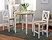 Target Marketing Systems Virginia Cross Back Dining Room Chairs, Wooden Farmhouse Kitchen Furniture Made of Solid Rubberwood, Set of 2, 30