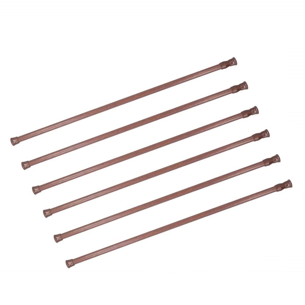Photo 1 of 6 Pack Cupboard Bars Tension Rods, 21.6-35.4 Inch Spring tensions rods Steel Adjustable Tension Curtain Rod shower Rod Closet Rod Window Rods (Wood Grain)