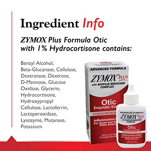 Zymox Advanced Formula Otic Plus Enzymatic Ear Solution for Dogs and
